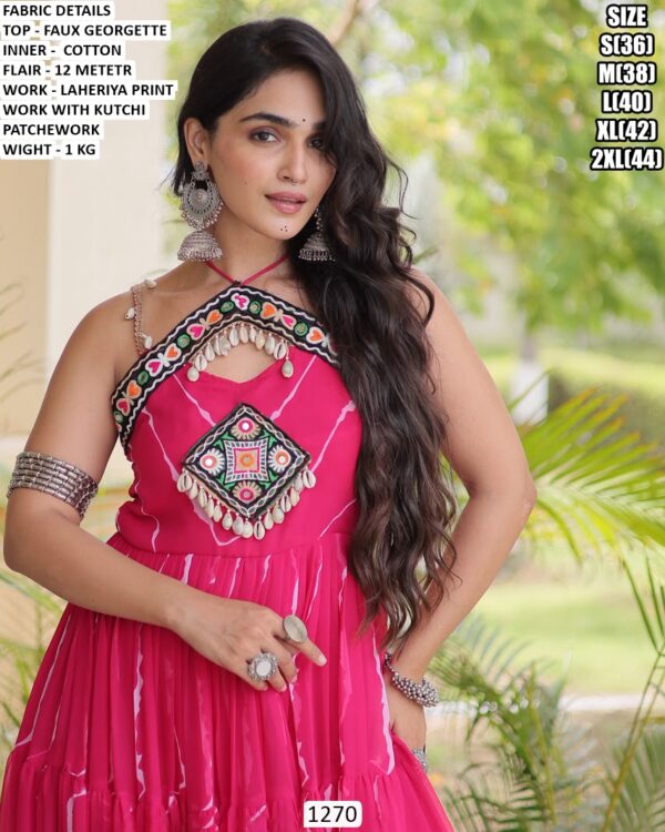 Kutchi Patchwork Designer Gown For Navratri