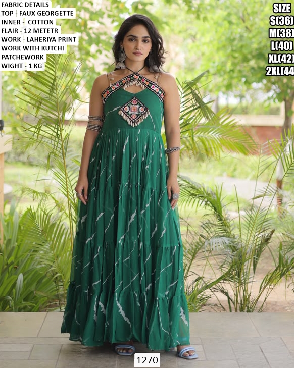 Kutchi Patchwork Designer Gown For Navratri