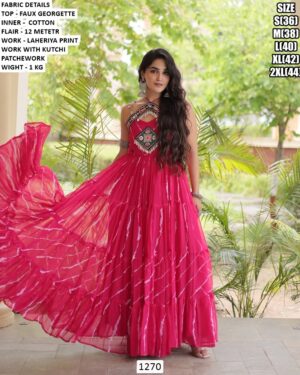 Kutchi Patchwork Designer Gown For Navratri