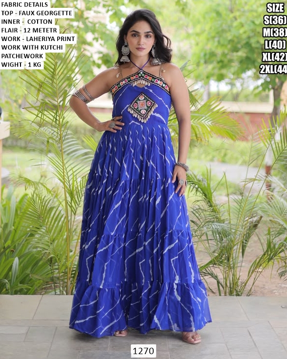 Kutchi Patchwork Designer Gown For Navratri