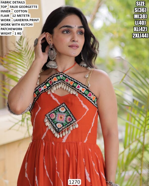 Kutchi Patchwork Designer Gown For Navratri