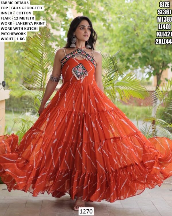 Kutchi Patchwork Designer Gown For Navratri
