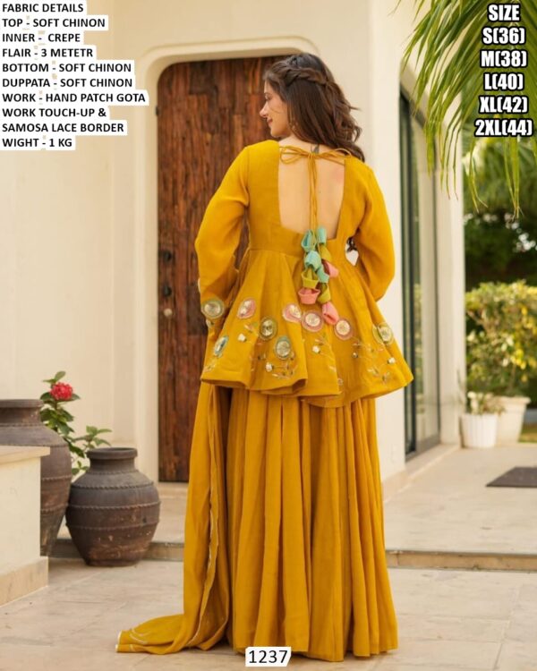 Soft Chinon Sharara Suit With Dupatta