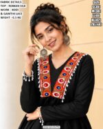 Navratri Roman Silk Short Flared Top