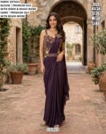 Modern Draped Saree With Embellished Blouse