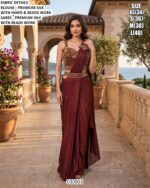 Modern Draped Saree With Embellished Blouse
