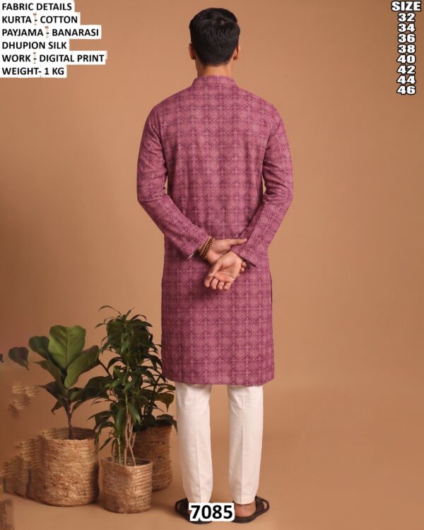 Men’s Cotton Digital Print Kurta Pajama Set