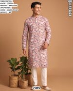 Men’s Cotton Digital Print Kurta Pajama Set