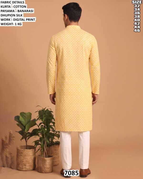 Men’s Cotton Digital Print Kurta Pajama Set
