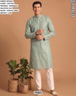 Men’s Cotton Digital Print Kurta Pajama Set