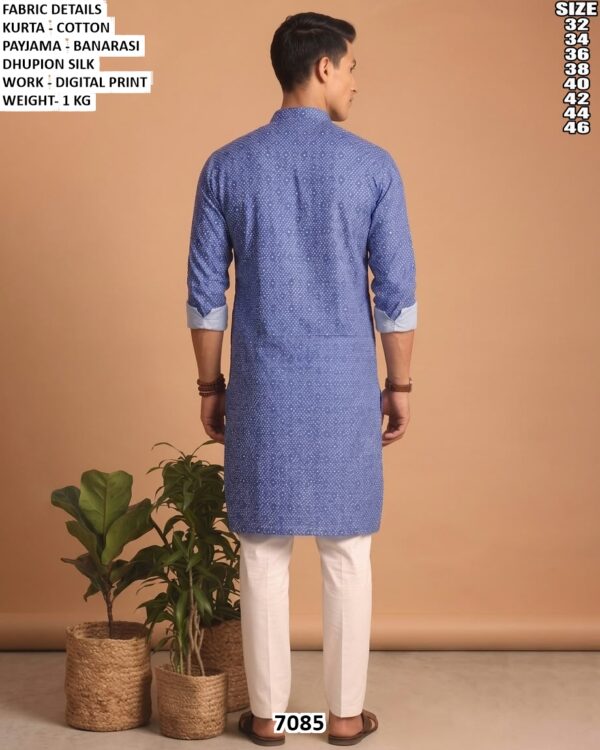 Men’s Cotton Digital Print Kurta Pajama Set