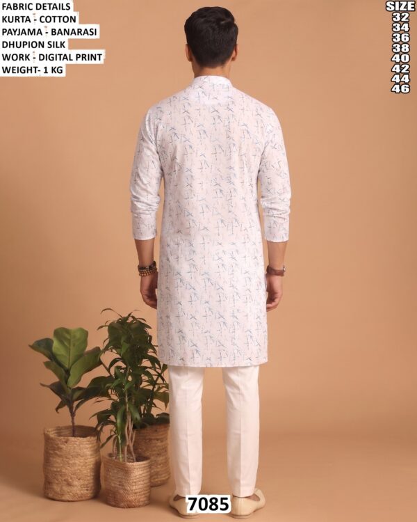 Men’s Cotton Digital Print Kurta Pajama Set