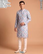 Men’s Cotton Digital Print Kurta Pajama Set