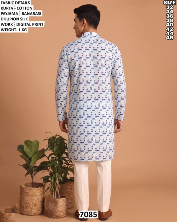 Men’s Cotton Digital Print Kurta Pajama Set