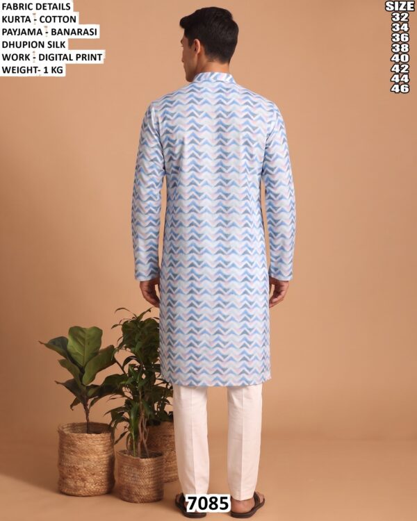 Men’s Cotton Digital Print Kurta Pajama Set
