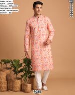 Men’s Cotton Digital Print Kurta Pajama Set