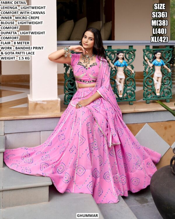 Traditional Bandhani Print Festive Lehenga