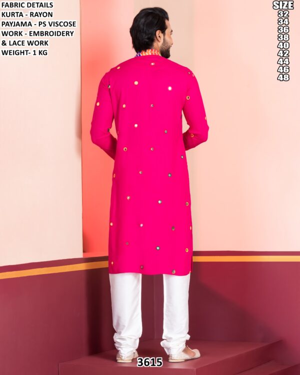 Men’s Rayon Embroidery Kurta Pajama Set