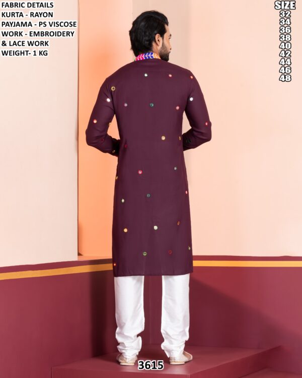 Men’s Rayon Embroidery Kurta Pajama Set
