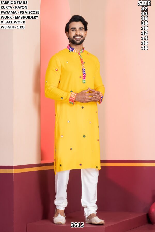 Men’s Rayon Embroidery Kurta Pajama Set