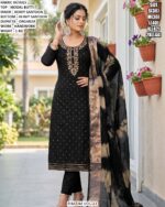 Party Wear Suit With Printed Organza Dupatta