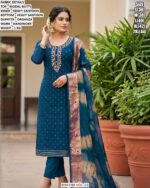 Party Wear Suit With Printed Organza Dupatta