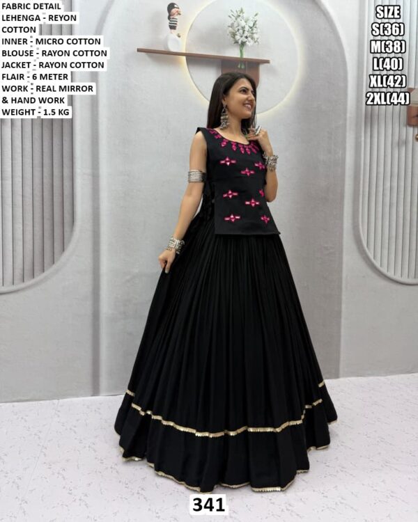 Real Mirror Work Festive Lehenga For Women