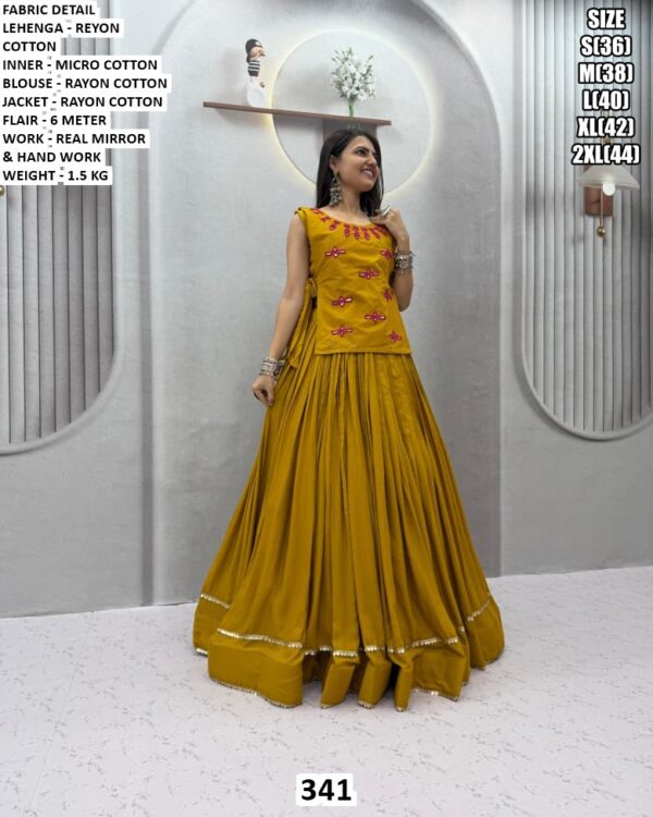 Real Mirror Work Festive Lehenga For Women