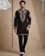 Armani Fabric Embroidered Kurta Set For Men