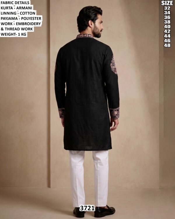 Armani Fabric Embroidered Kurta Set For Men