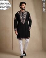 Armani Fabric Embroidered Kurta Set For Men
