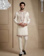 Armani Fabric Embroidered Kurta Set For Men