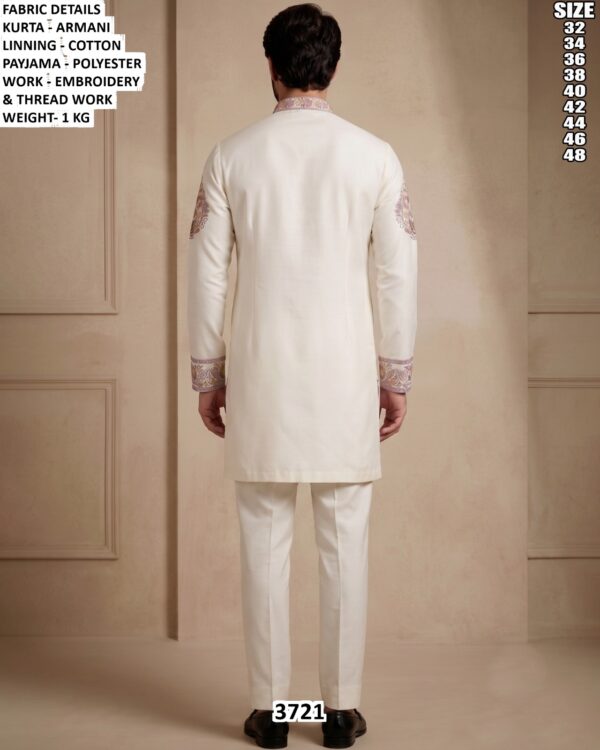 Armani Fabric Embroidered Kurta Set For Men