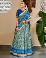 Premium Tussar Silk Lehenga With Ikat Print