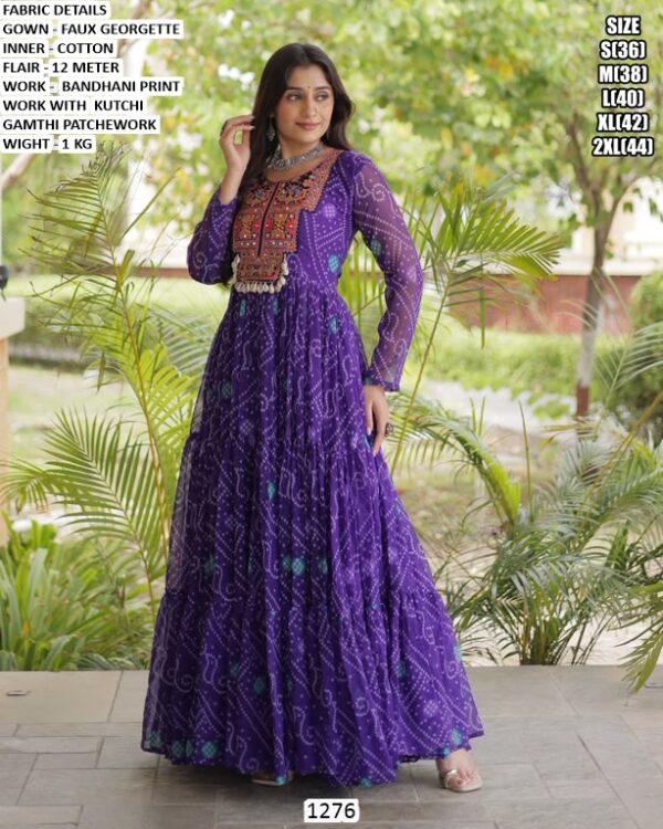 Traditional Bandhani Gown For Garba Nights