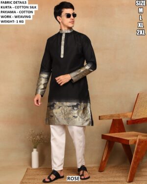 Stylish Cotton Silk Kurta Pajama For Men