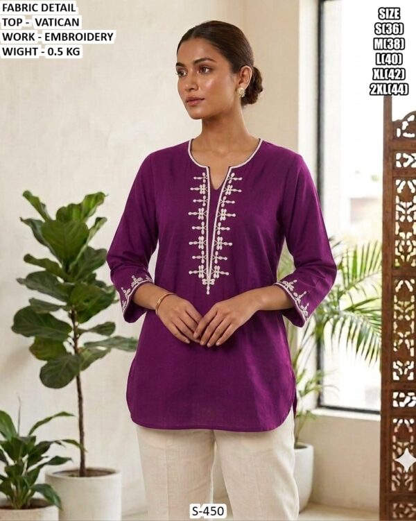 Smart Embroidered Tunic For Casual Outings