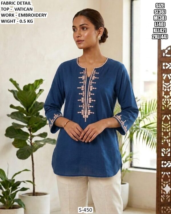 Smart Embroidered Tunic For Casual Outings