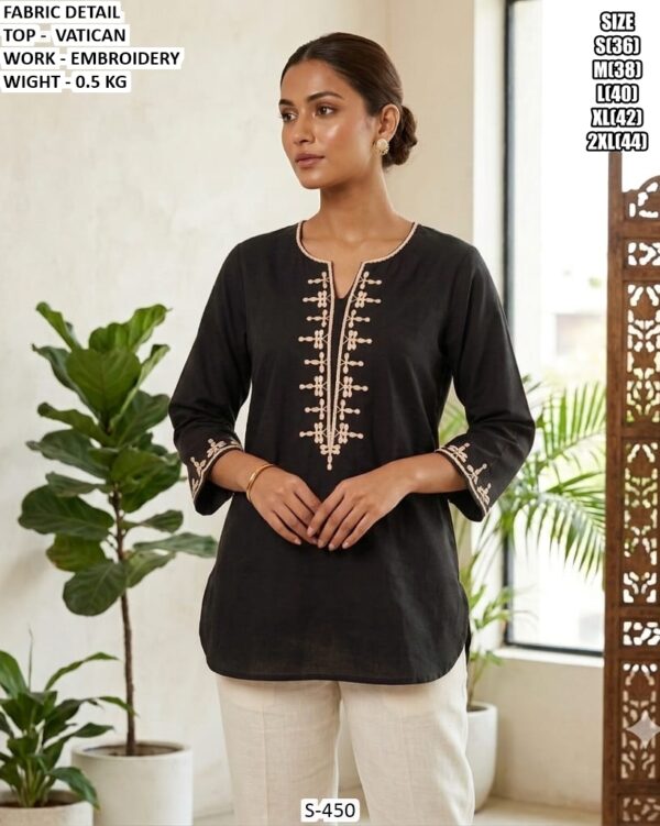 Smart Embroidered Tunic For Casual Outings