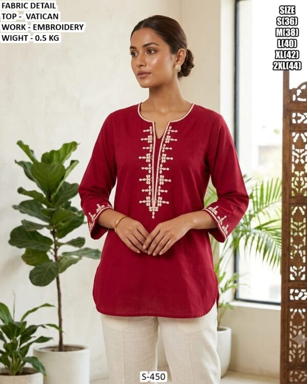 Smart Embroidered Tunic For Casual Outings