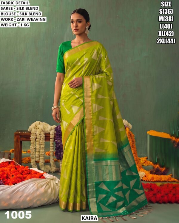 Premium Silk Blend Saree With Zari Weaving