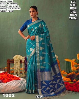Premium Silk Blend Saree With Zari Weaving
