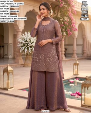 Women’s Festive Suit With Decorative Bead Work