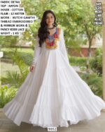 Rayon Flared Gown With Kutch Embroidery