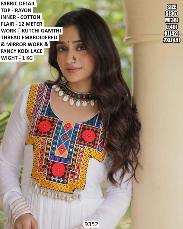 Rayon Flared Gown With Kutch Embroidery