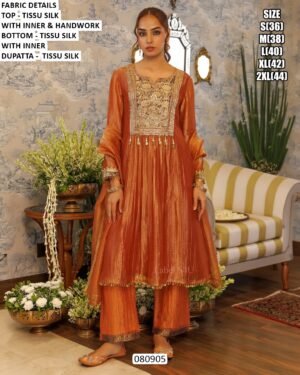 Premium Tissue Silk Outfit For Festive Wear