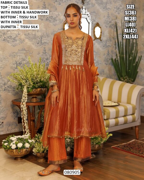Premium Tissue Silk Outfit For Festive Wear