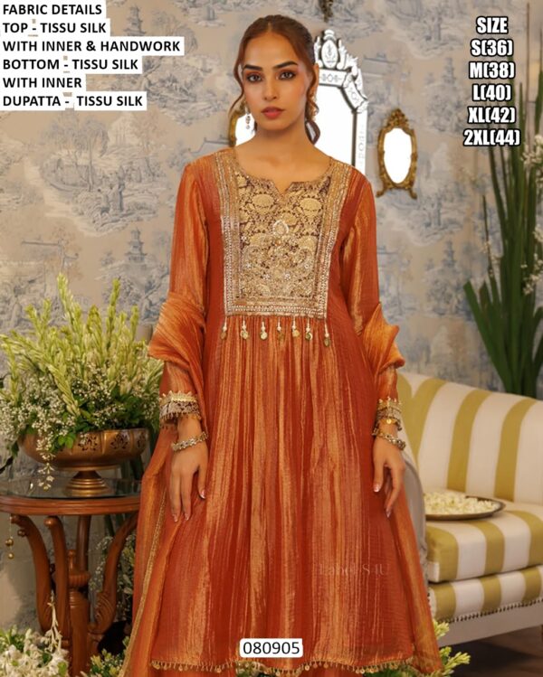 Premium Tissue Silk Outfit For Festive Wear