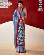 Printed Dull Satin Saree With Matching Blouse