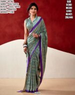 Printed Dull Satin Saree With Matching Blouse